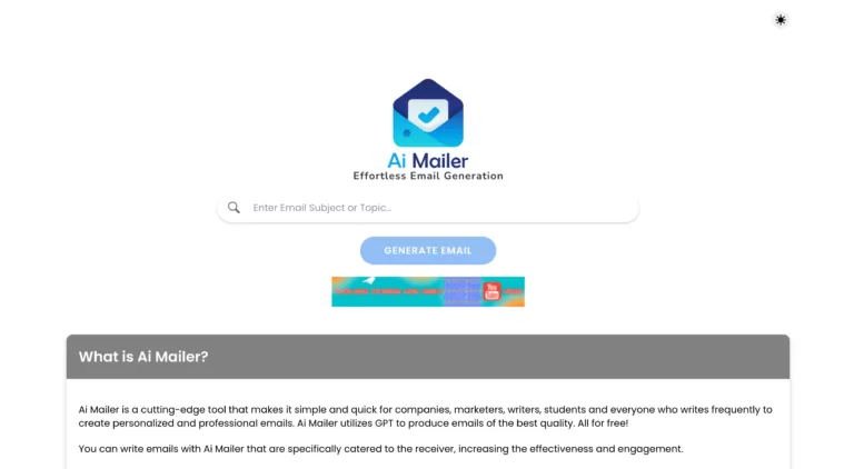 AI Mailer uses GPT to produce emails of a high quality. It is a cutting-edge tool that makes it simple and quick for companies and marketers