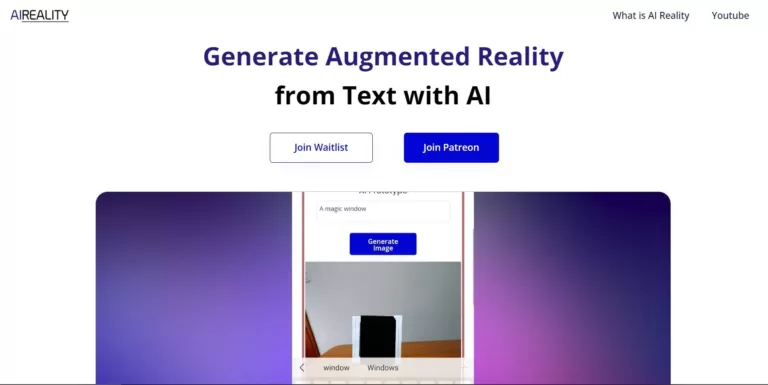 AI Reality is a platform that enables you to generate simple augmented reality prototypes using text from AI. We use the power of Stable Diffusion and Open AI to generate an AR experience in a few seconds. Their mission is to massify the use and learning of Augmented Reality through a friendly process thanks to AI.-find-Free-AI-tools-Victrays.com_