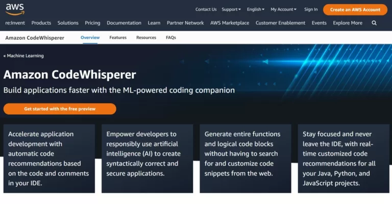 Amazon CodeWhisperer is a machine learning (ML)–powered service that helps improve developer productivity by generating code recommendations based on their comments in natural language and code in the integrated development environment (IDE).-find-Free-AI-tools-Victrays.com_