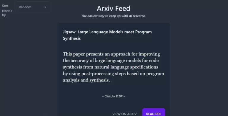 An easily browsable feed of AI research papers taken from Arxiv. Updated regularly.-find-Free-AI-tools-Victrays.com_