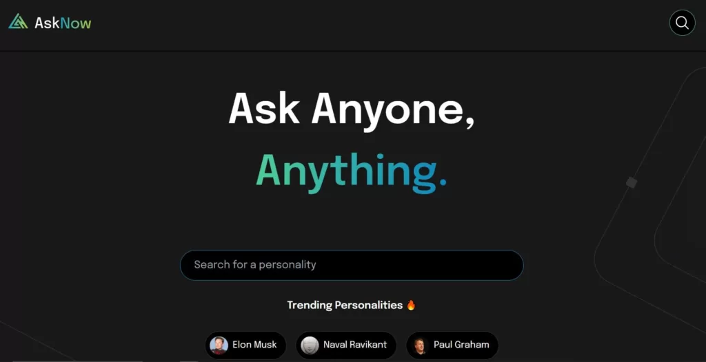 Ask famous personalities anything and get an AI summarised answer with references. Features personalities like Elon Musk