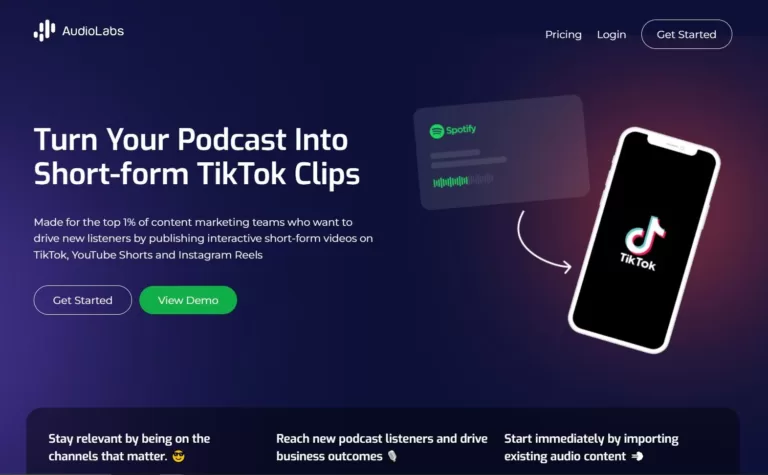 Platform to turn your podcast into short-form videos ideal for TikTok