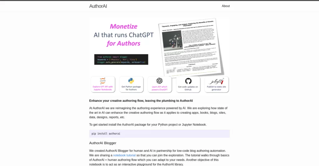 At AuthorAI we are reimagining the authoring experience powered by AI. We are exploring how state of the art in AI can enhance the creative authoring flow as it applies to creating apps