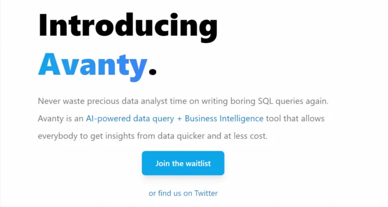 Never waste precious data analyst time on writing boring SQL queries again. Avanty is an AI-powered data query + Business Intelligence tool that allows everybody to get insights from data quicker and at less cost.-find-Free-AI-tools-Victrays.com_