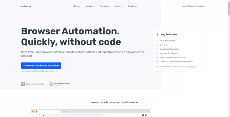 Axiom is a browser extension that helps you save time by automating website actions and repetitive tasks on any website or web app.-find-Free-AI-tools-Victrays.com_