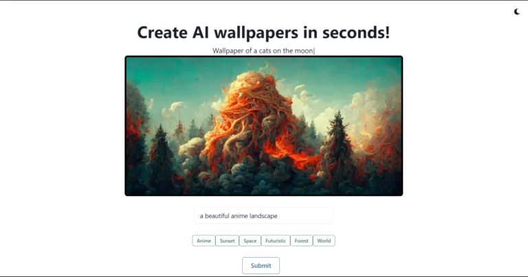 This website helps you create beautiful wallpaper designs with the help of artificial intelligence (AI).