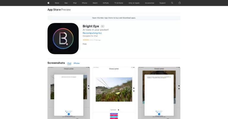 Bright Eye is a multipurpose AI app that has multiple tools to satisfy your your interests in AI as a mobile user. Among its tools are art/image generation