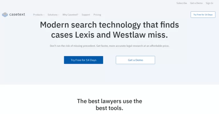Modern search technology that finds cases Lexis and Westlaw miss. Don’t run the risk of missing precedent. Get faster