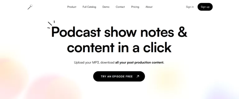 Castmagic is the fastest way to turn podcast audio into ready to use content using AI.