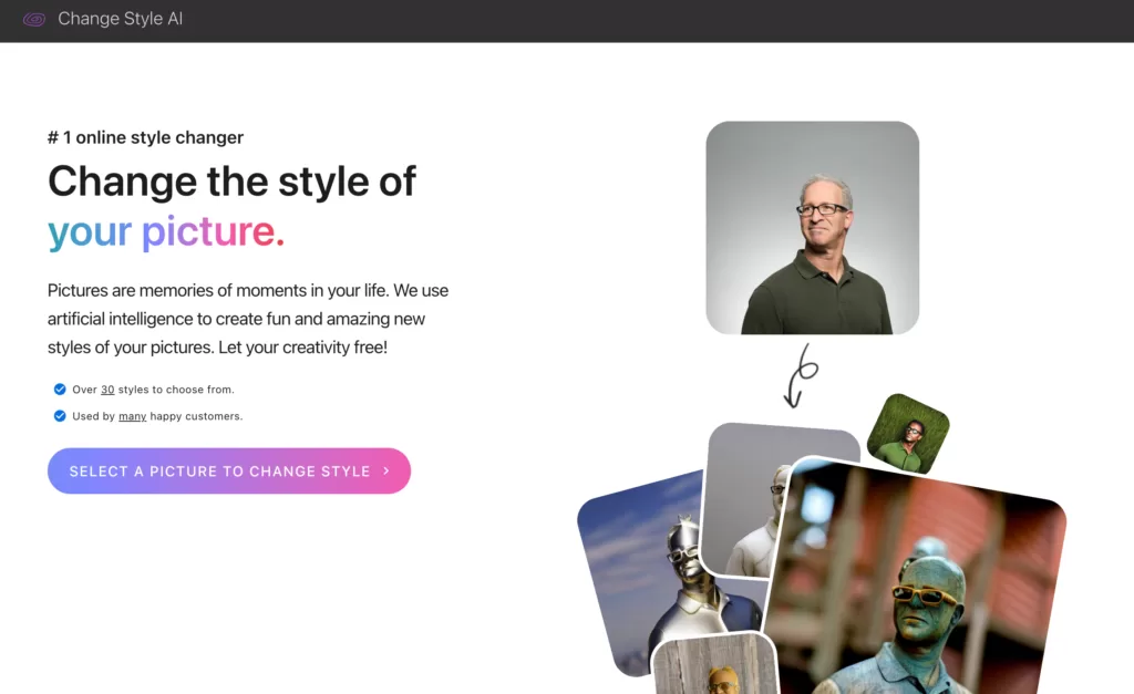Pictures are memories of moments in your life. Change Style AI uses artificial intelligence to create fun new styles of your pictures while keeping the initial structure. Let your creativity free!-find-Free-AI-tools-Victrays.com_