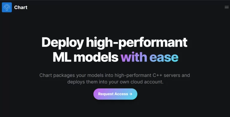 Chart packages your models into high-performant C++ servers and deploys them into your own cloud account.-find-Free-AI-tools-Victrays.com_