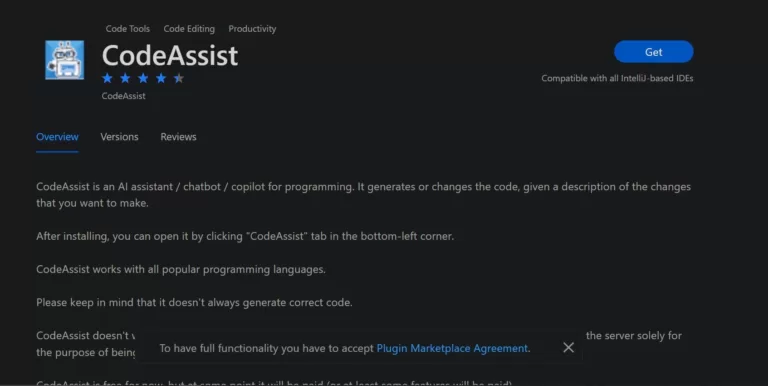 CodeAssist (for Intellij) is an AI assistant / chatbot / copilot for programming. It generates or changes the code