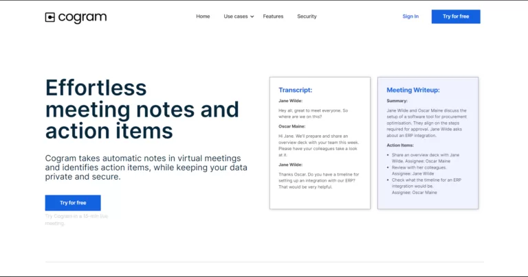 This tool automatically takes notes and identifies action items