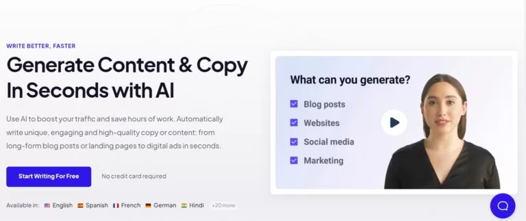 Generate Content & Copy In Seconds with AI