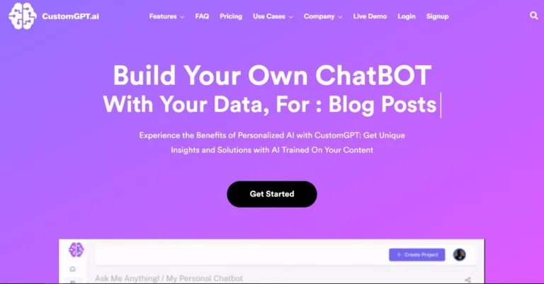CustomGPT enables companies to design their own unique AI-powered chatbots. With its simple setup