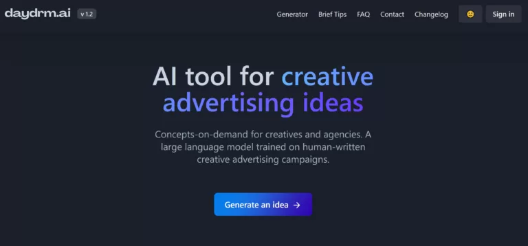 AI tool for creative advertising ideas.