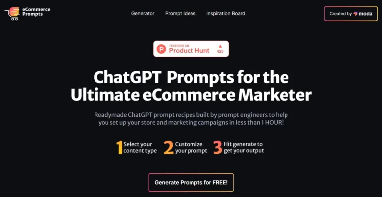 Readymade ChatGPT prompt recipes built by prompt engineers to help you set up your store and marketing campaigns quickly!-find-Free-AI-tools-Victrays.com_