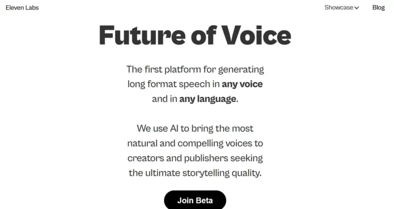 Future of Voice. The first platform for generating long-format speech in any voice and in any language. We use AI to bring the most natural and compelling voices to creators and publishers seeking the ultimate storytelling quality.-find-Free-AI-tools-Victrays.com_