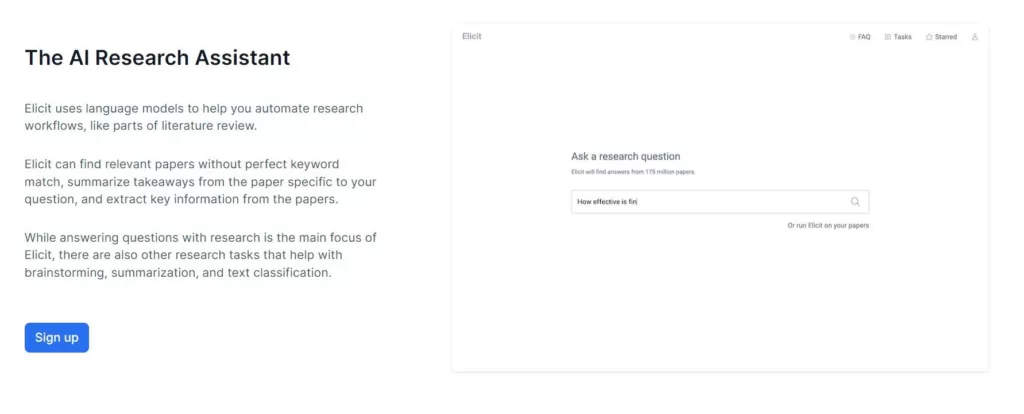 Elicit uses language models to help you automate research workflows