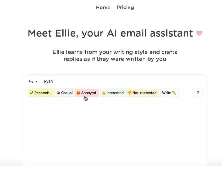 Ellie learns from your writing style and crafts replies as if they were written by you.-find-Free-AI-tools-Victrays.com_