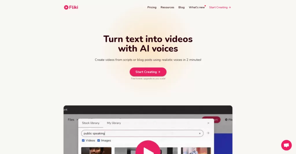 Create videos from scripts or blog posts using realistic voices in 2 minutes!