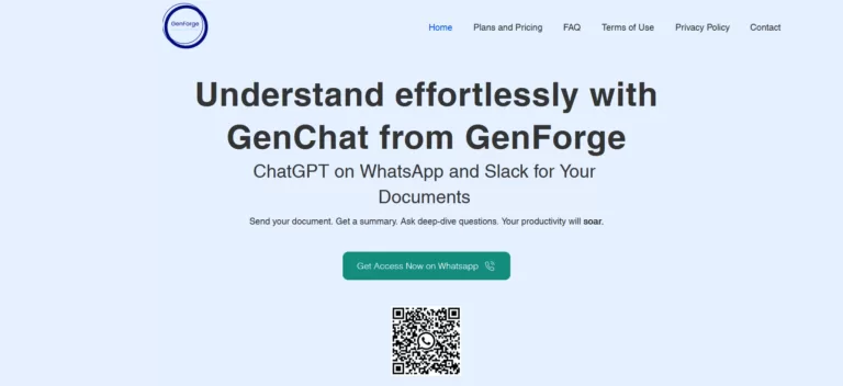 GenChat from GenForge is an artificial intelligence tool that helps users to quickly and efficiently summarize documents