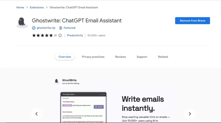 GhostWrite is an AI that writes your emails utilizing ChatGPT & other AI technologies. Reply