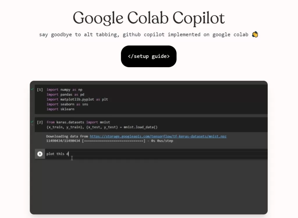 AI Python coding assistant on Google Collab.