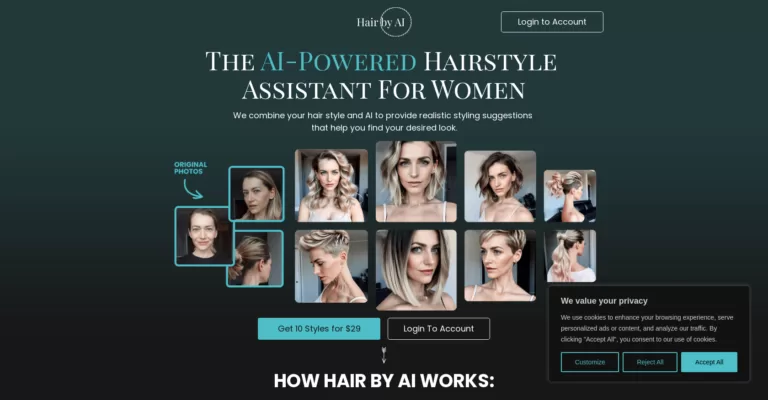 We're on a mission to empower women with hairstyle recommendations that are unique to their preferences. We want to remove the uncertainty of choosing the wrong hairstyle and give beauticians better guidance on how their clients want their hair configured.-find-Free-AI-tools-Victrays.com_