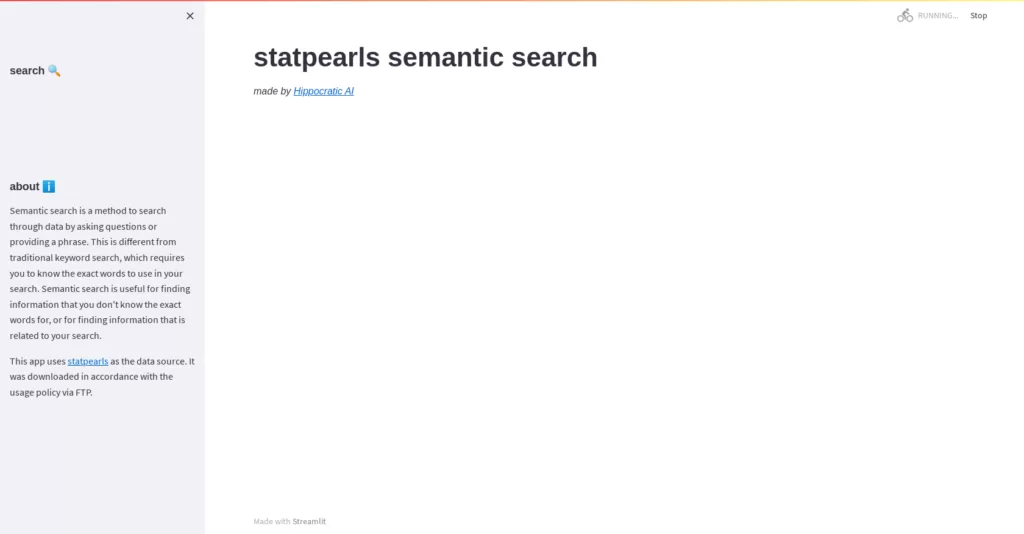 Free search tool for peer-reviewed medical knowledge. It uses statpearls as the data source. It was downloaded in accordance with the usage policy via FTP.-find-Free-AI-tools-Victrays.com_