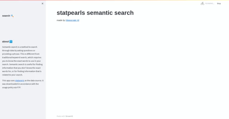 Free search tool for peer-reviewed medical knowledge. It uses statpearls as the data source. It was downloaded in accordance with the usage policy via FTP.-find-Free-AI-tools-Victrays.com_