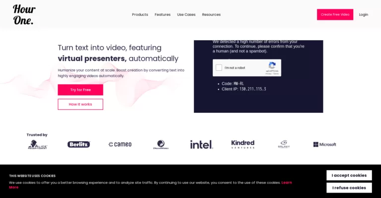 Welcome to Hour One - the world's fastest growing AI video maker. We turn text to video to make learning & development more fun & effective. Try now!-find-Free-AI-tools-Victrays.com_