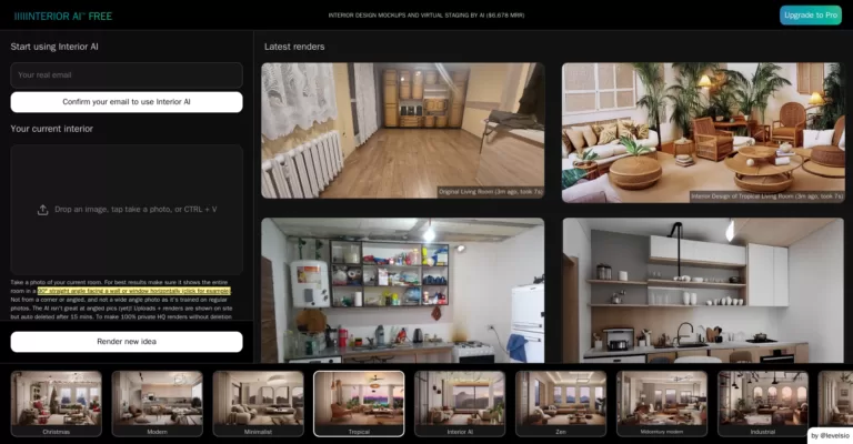 Get interior design ideas using Artificial Intelligence and virtually stage interiors for real estate listings with different interior styles.-find-Free-AI-tools-Victrays.com_