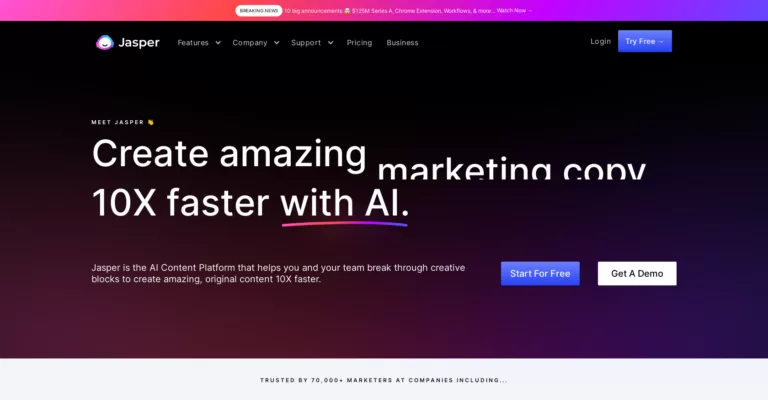 Create content 10x faster with artificial intelligence. Jasper is the highest quality AI copywriting tool with over 3