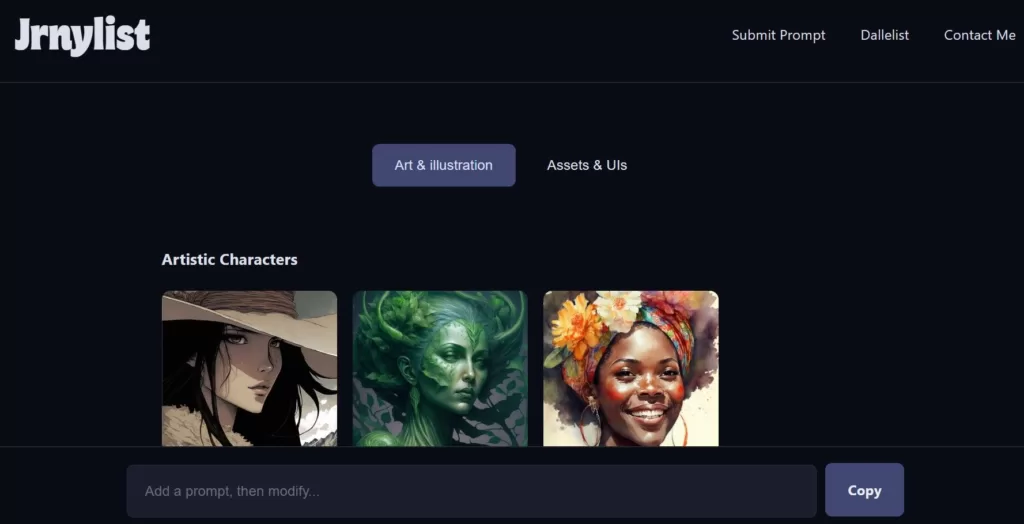 Midjourney Prompt Helper.  - Browse dozens of prompts categorized as Art & Illustration or Assets & UIs
