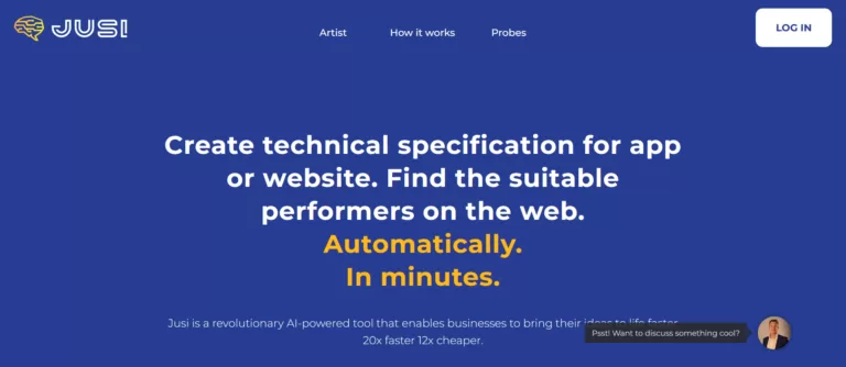 Jusi is an AI-powered tool that enables businesses to bring their ideas to life faster and more affordably than ever before. With its advanced GPT-3 technology