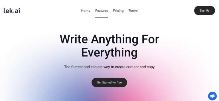 Lek is an AI copywriting tool. It's the fastest and easiest way to create content and copy. Lek AI helps you write anything for everything.-find-Free-AI-tools-Victrays.com_