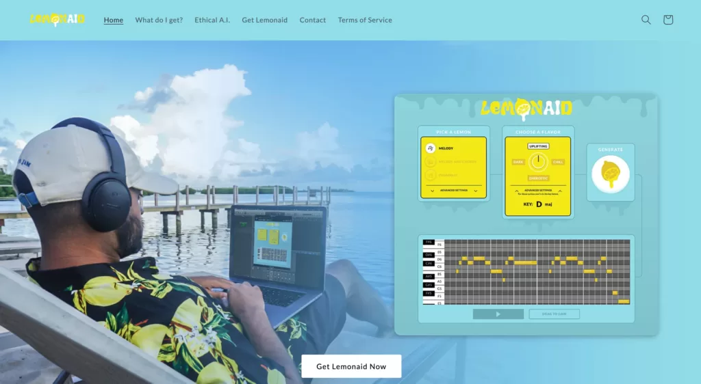 Lemonaid is an AI-powered tool designed to help musicians of all experience levels create unique and custom music. It offers millions of ideas at the click of a button