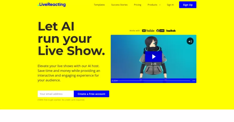 Elevate your live shows with our AI host. Save time and money while providing an interactive and engaging experience for your audience.-find-Free-AI-tools-Victrays.com_