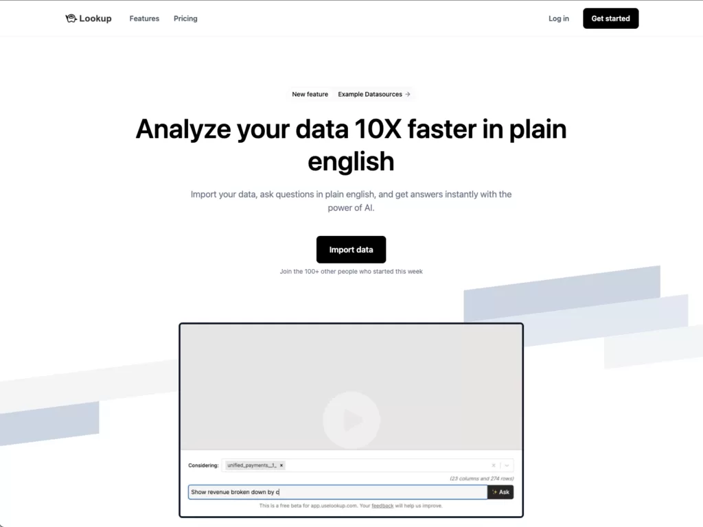 Get answers from your data in seconds.