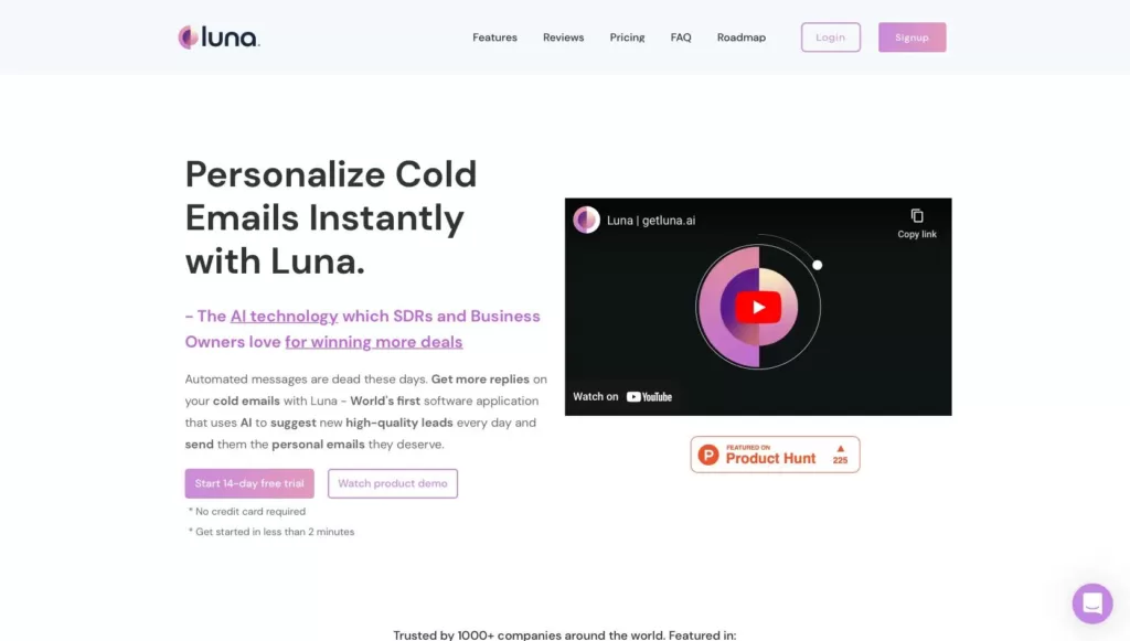 Personalize Cold Emails Instantly with Luna.
