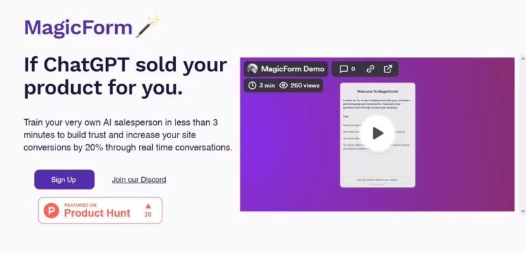 Train your very own AI salesperson in less than 3 minutes to build trust and increase your site conversions by 20% through real time conversations.-find-Free-AI-tools-Victrays.com_