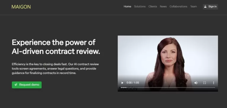 Maigon solutions include document-specific contract review modules as well as contract type-agnostic API. All of Maigon products integrate the latest deep learning technology to ensure maximum accuracy and efficiency.-find-Free-AI-tools-Victrays.com_