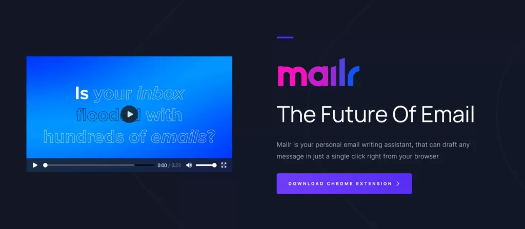 Use the power of artificial intelligence and reply to any email. Give Mailr the intention (goal of your email) in a few words and choose from 10+ custom tones (ex. friendly