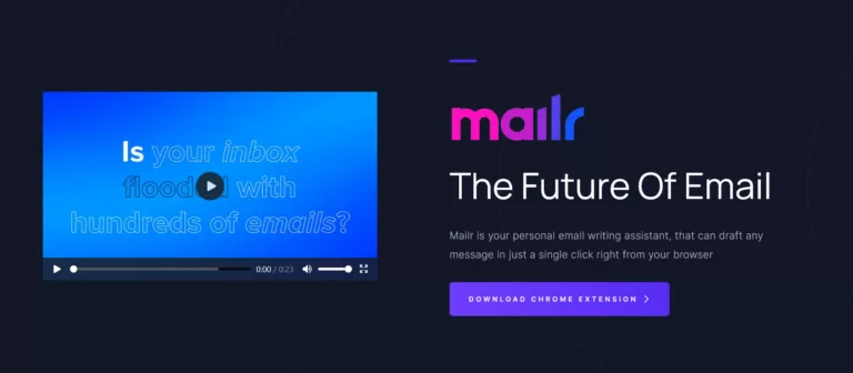 Use the power of artificial intelligence and reply to any email. Give Mailr the intention (goal of your email) in a few words and choose from 10+ custom tones (ex. friendly