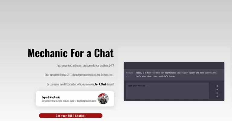 The online troubleshooting mechanic chatbot provides fast