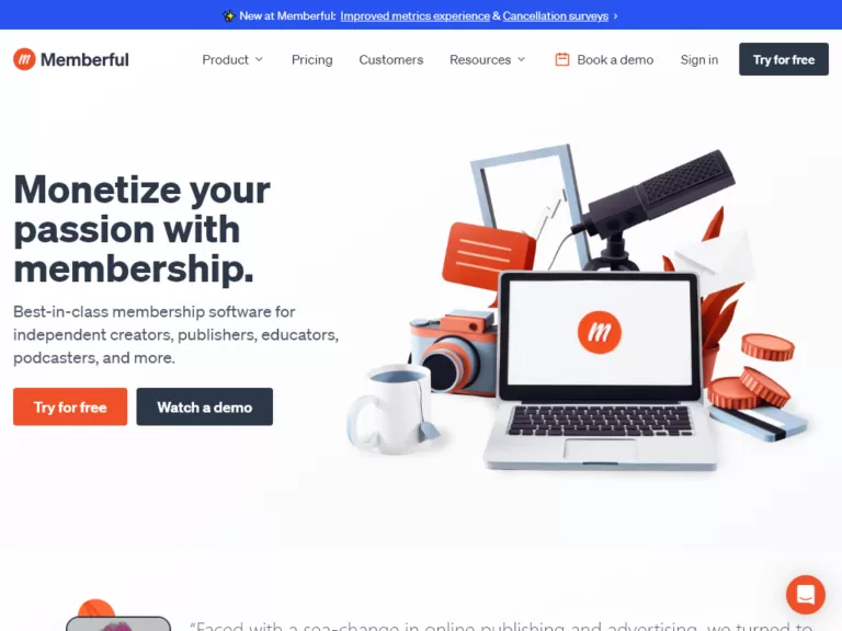 Best-in-class membership software for independent creators