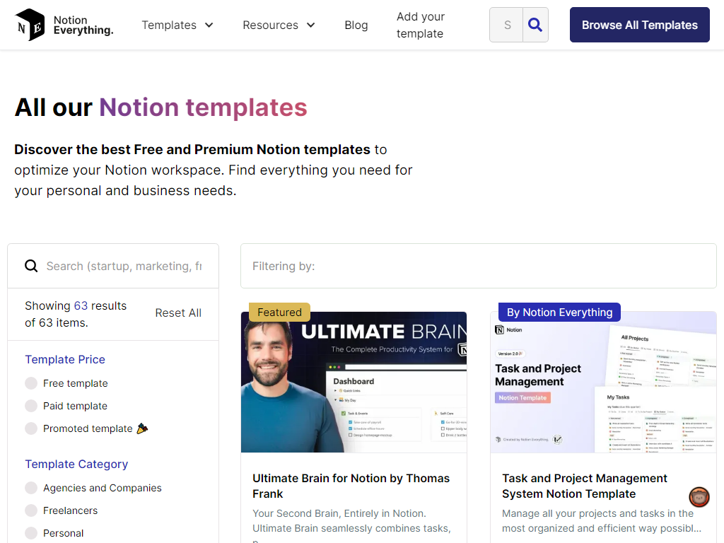 Discover the best Free and Premium Notion templates