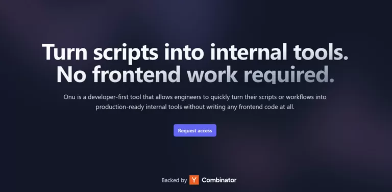 Onu is a developer-first tool that allows engineers to quickly turn their scripts or workflows into production-ready internal tools without writing any frontend code at all.-find-Free-AI-tools-Victrays.com_