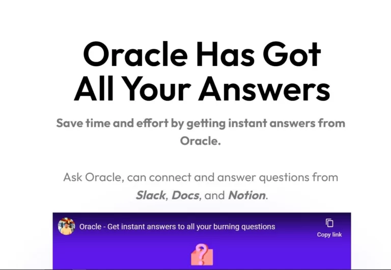Oracle has got all your answers. Save time and effort by getting instant answers from Oracle. Ask Oracle can connect and answer questions from Slack